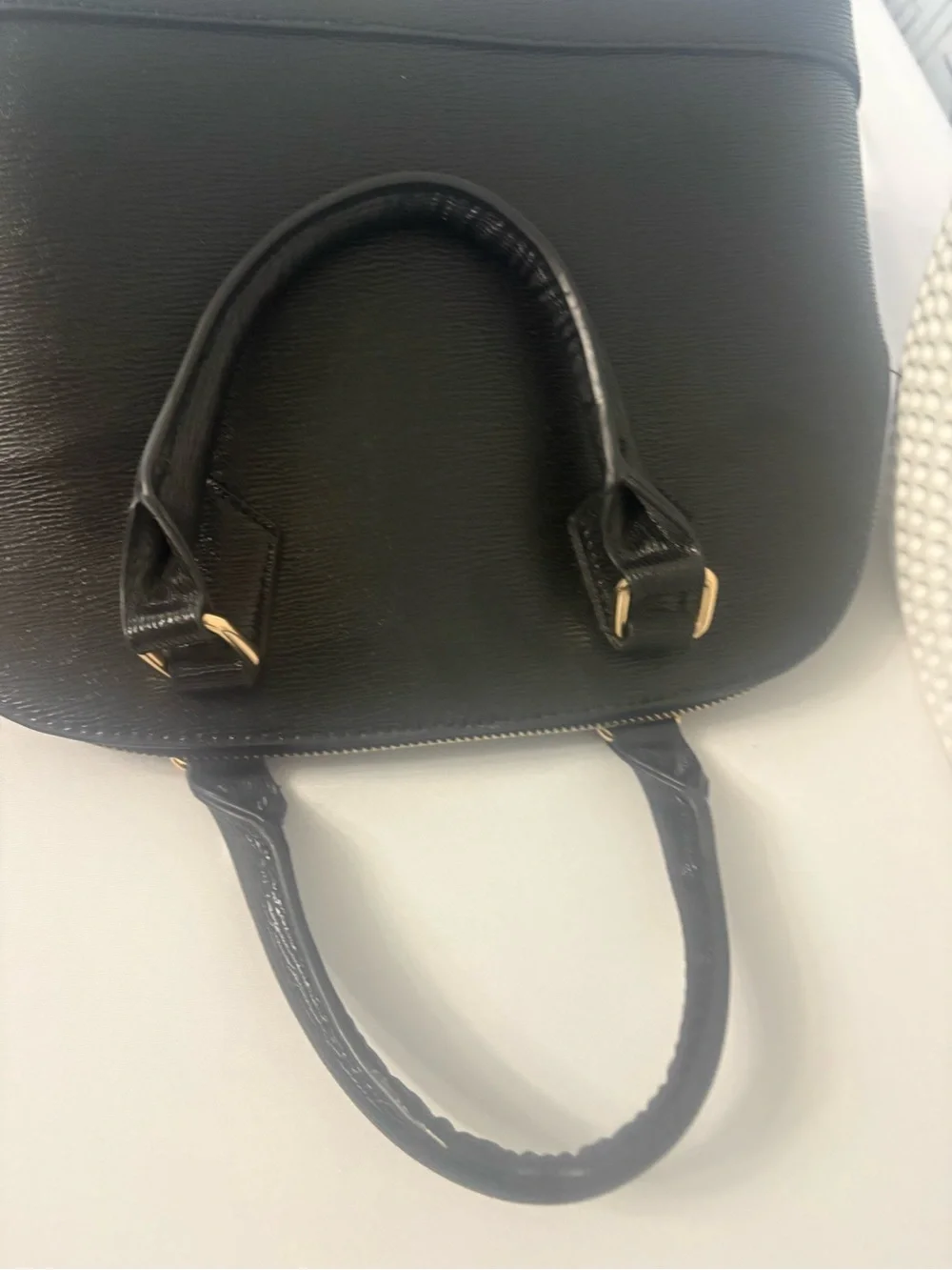 Aldo Black Satchel with Gold Lock Hardware